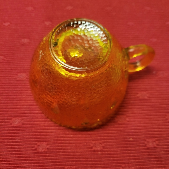 3 Vtg 50's HAZEL-ATLAS GOLD/AMBER INFORMAL TEARDROP PEBBLESTONE TEA CUPS - Picture 6 of 7